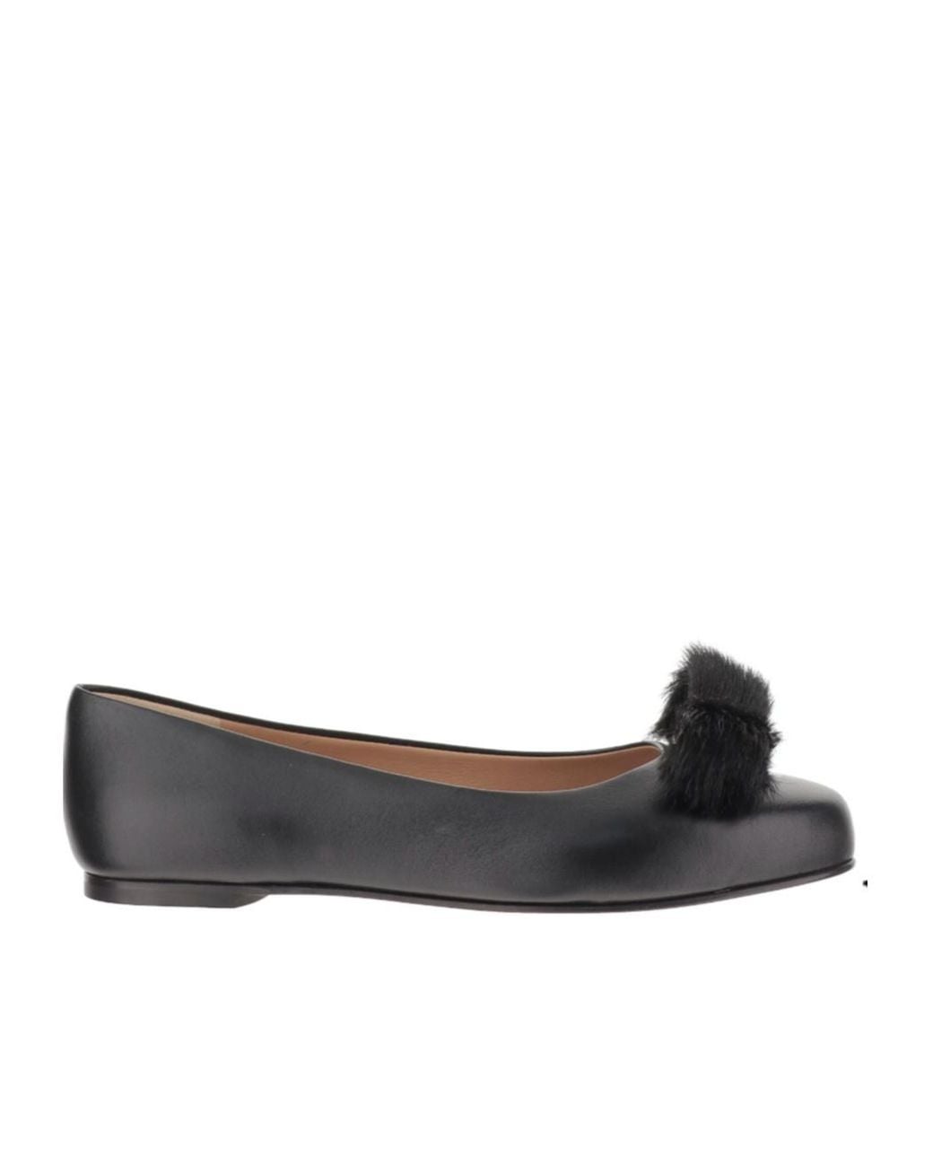 Ferragamo Brown Round-Toed Ballet Flats