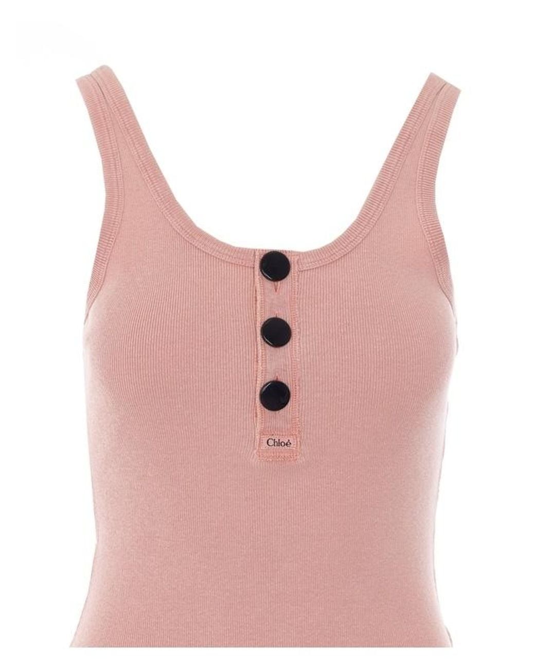 Chloé Pink Cut-Out Cotton Top