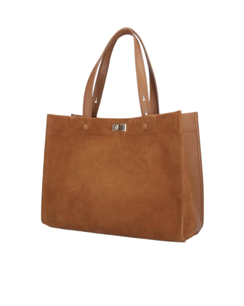 Anya Hindmarch Brown Panelled Top Handle Bag