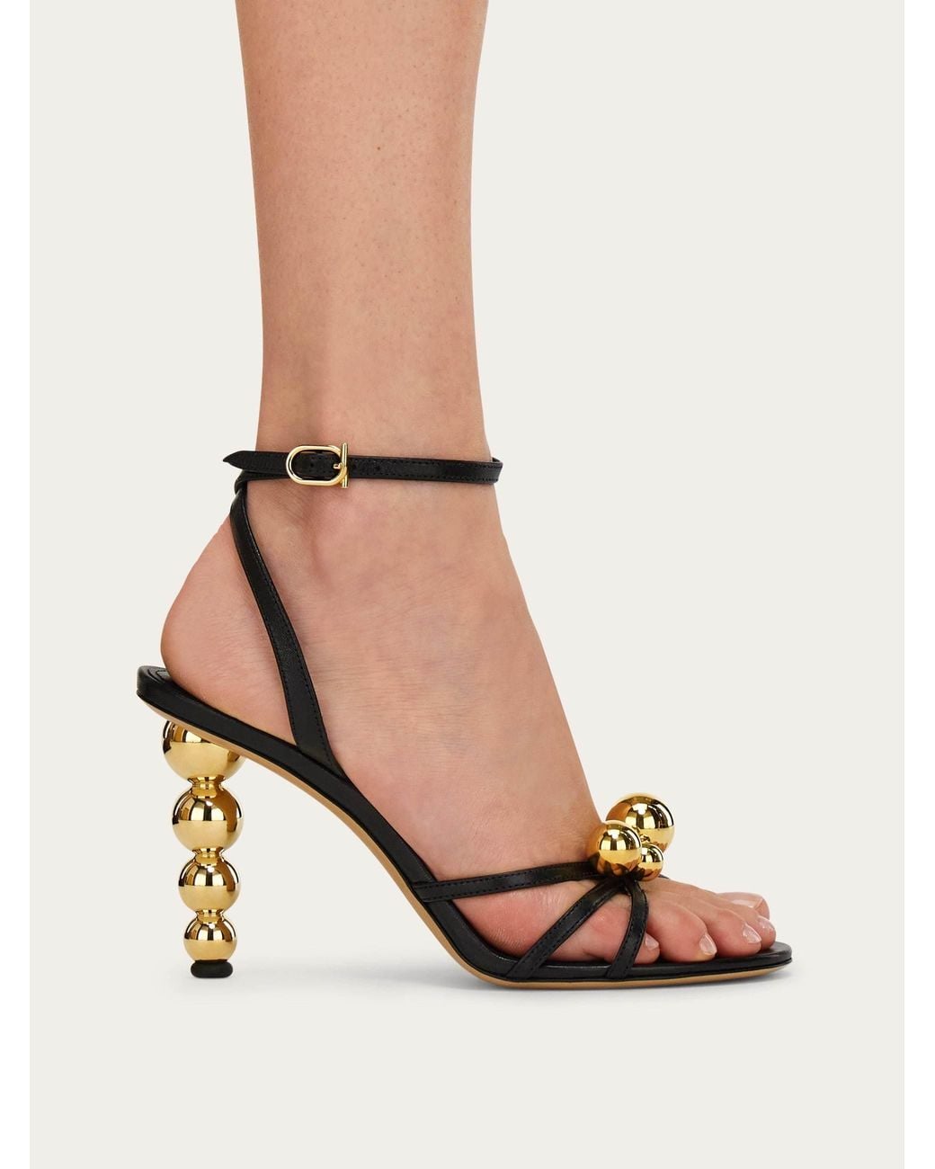 Ferragamo White Heeled Sandals "Karina"