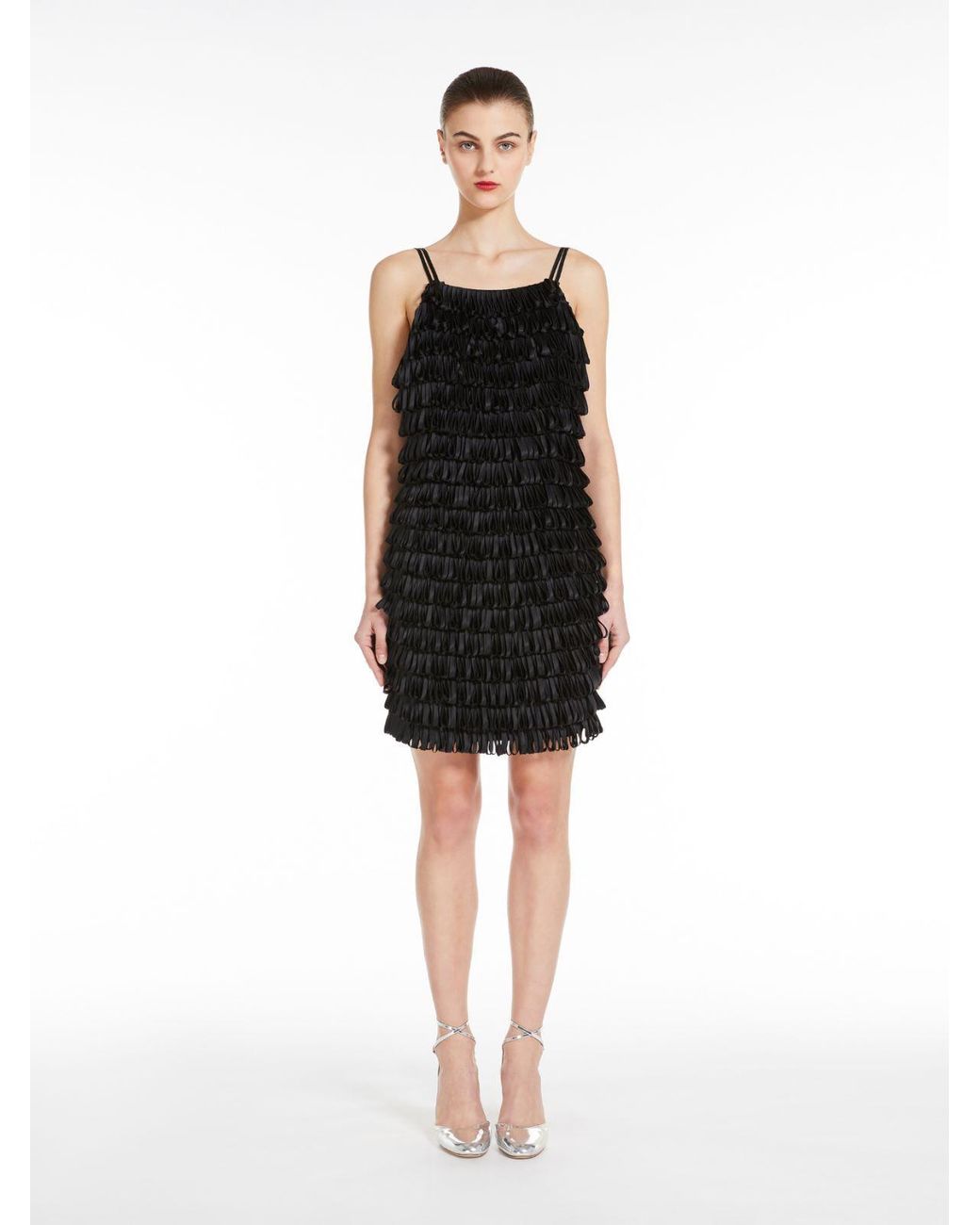 Max Mara Black Avola Stretch Cady Mini Dress