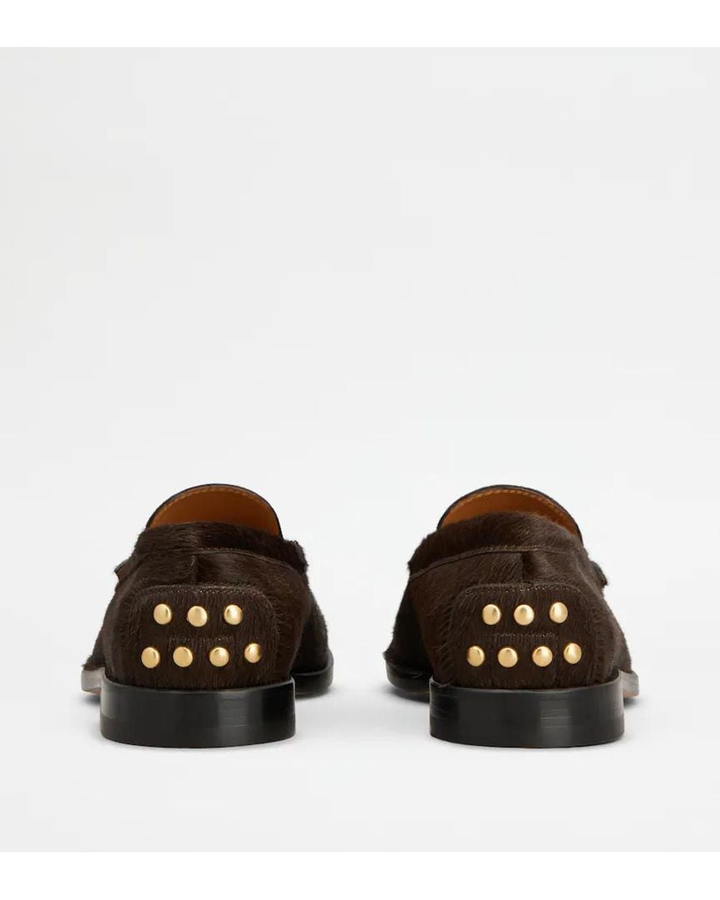 Tod's Brown Metal Dots Loafers