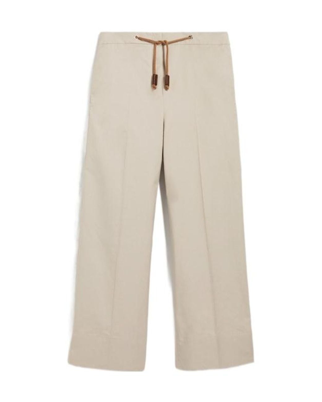 Max Mara Natural 'S Drawstring Wide Leg Pants