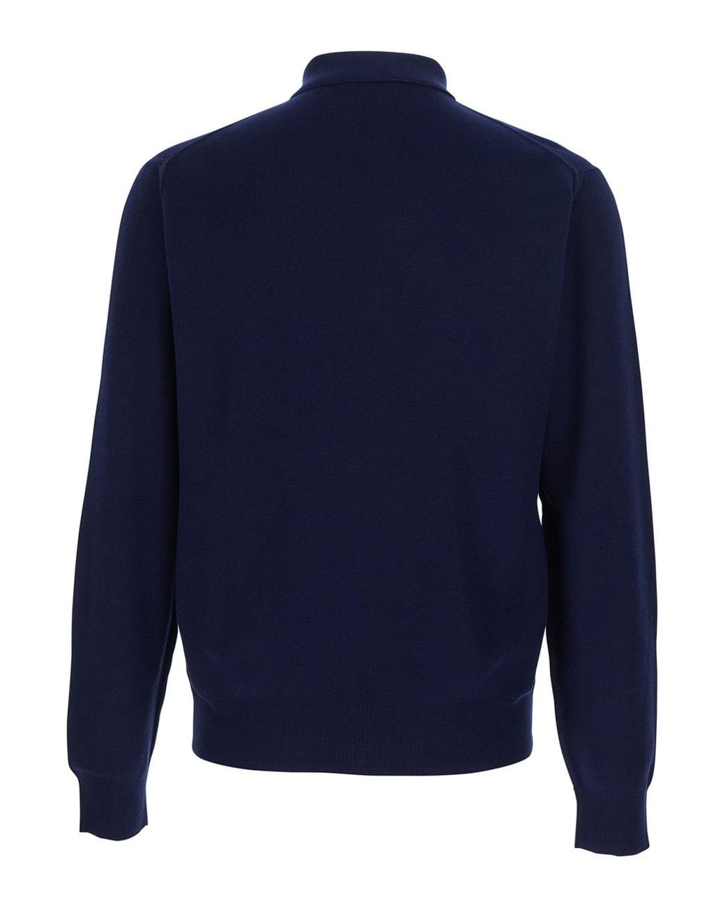 Tom Ford Blue Long-Sleeved Knitted Polo Shirt for men