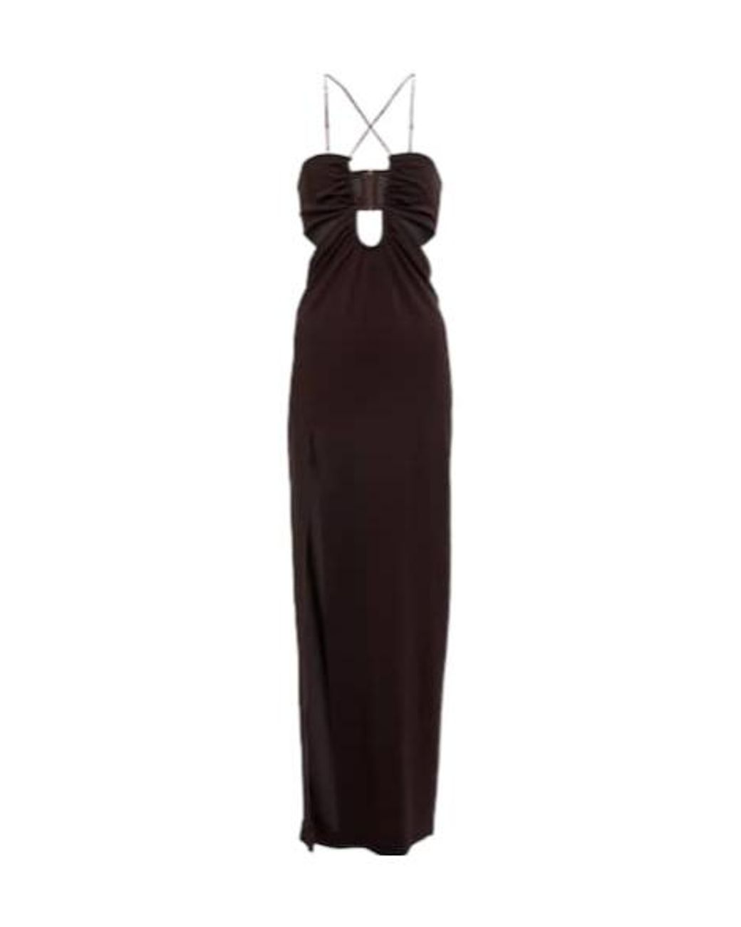 Nensi Dojaka Purple Cutout Jersey Maxi Dress