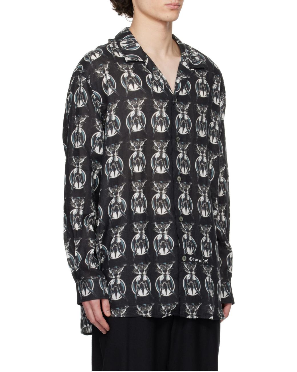 Acne Black All Over Graphic Print Shirt for men