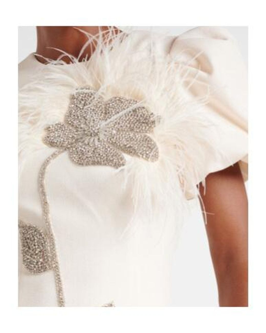 Rebecca Vallance White Embellished Crêpe Cocktail Dress