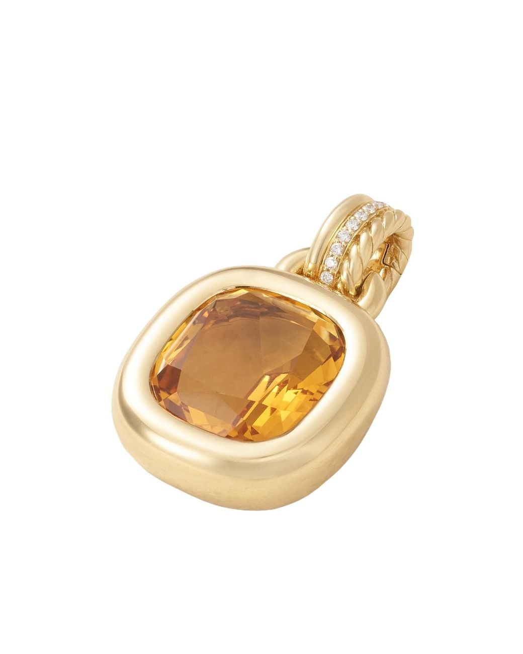 David Yurman Metallic 18-Karat, Citrine And Diamond Pendant