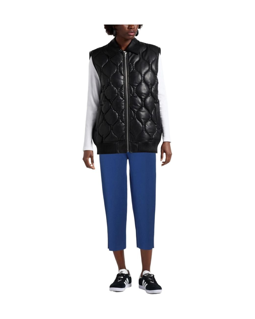 Max Mara Blue Loose Knit Cropped Pants