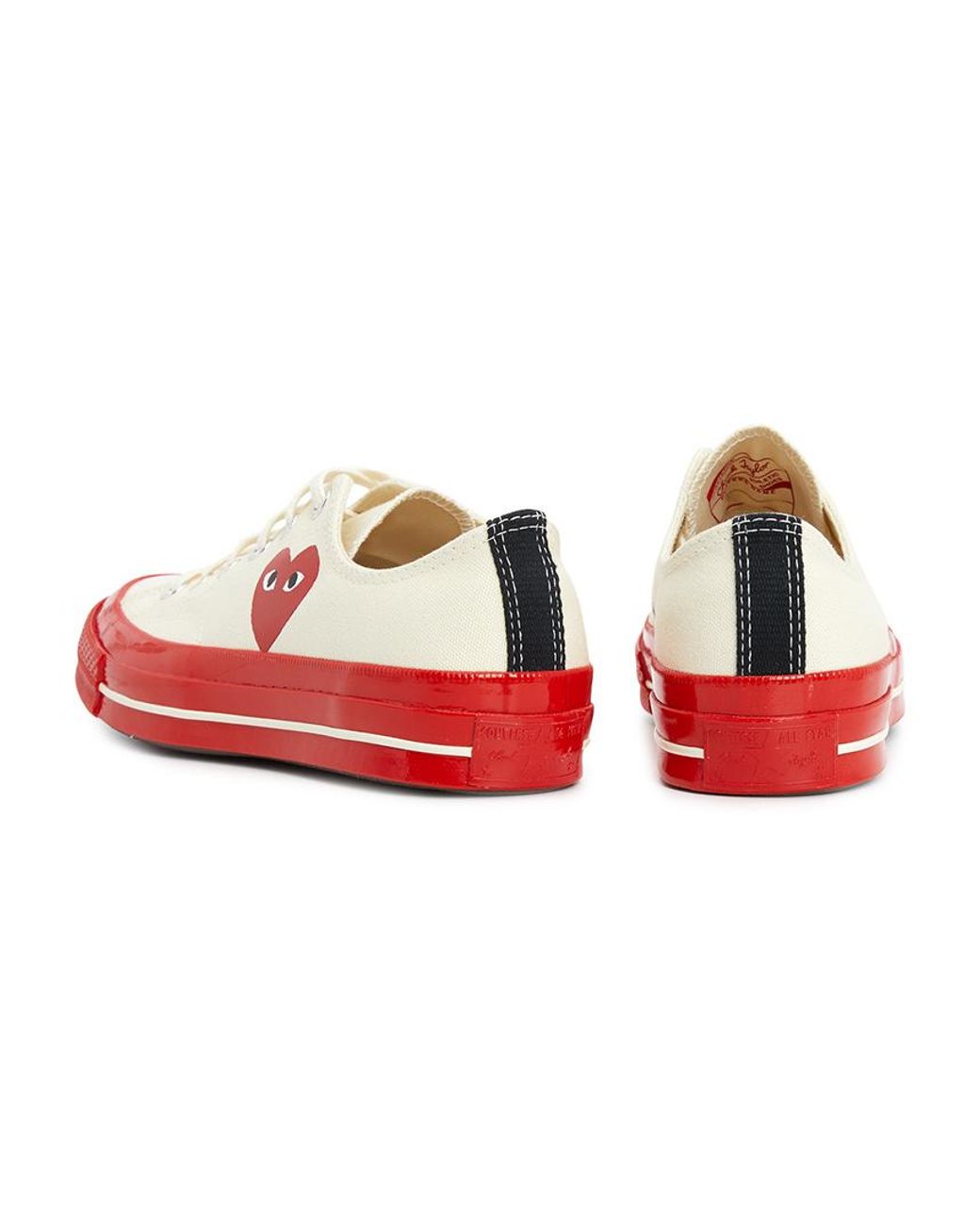 Comme des Garçons Red Round Toe Sneakers for men