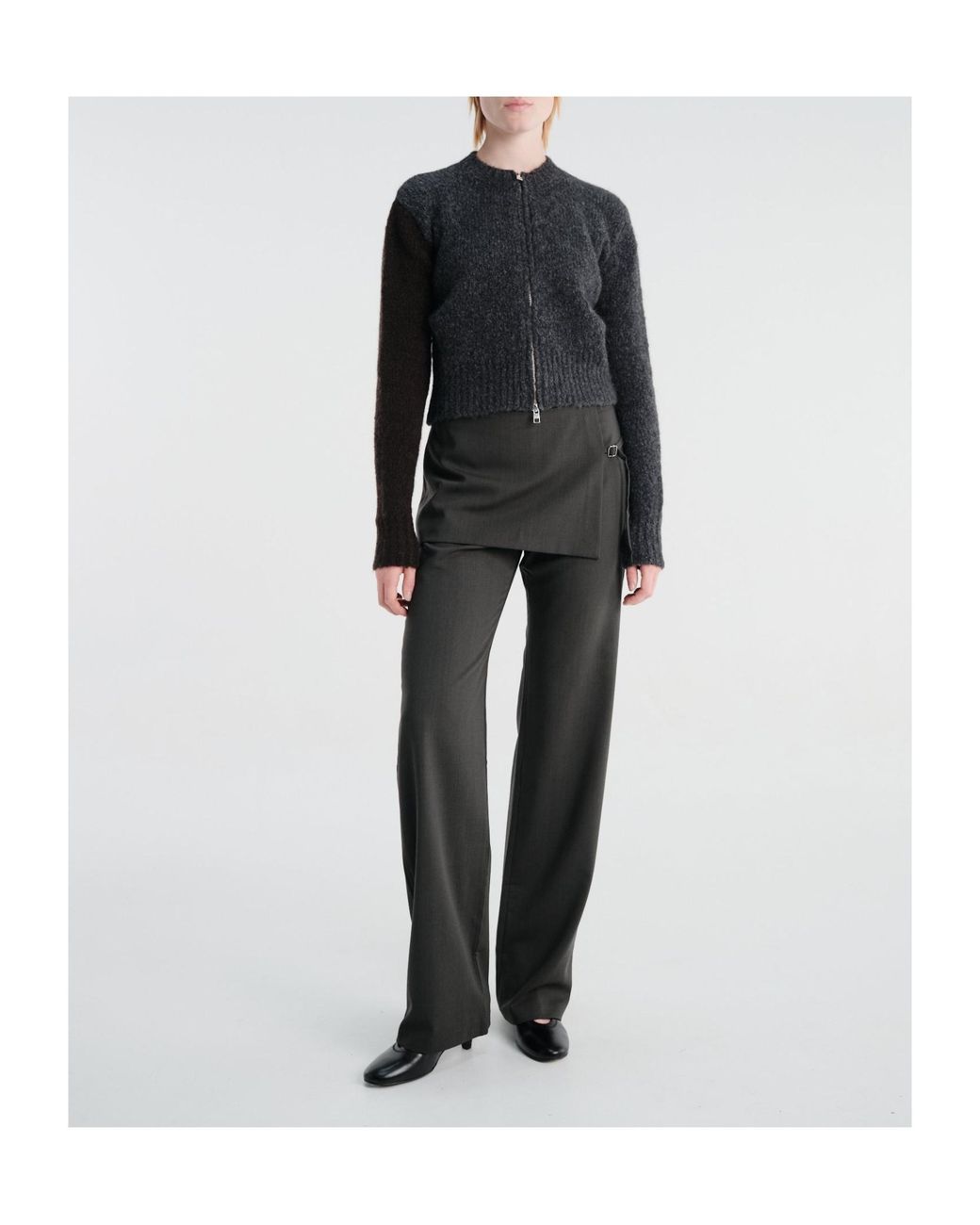 Paloma Wool Blue Long-Sleeve Cropped Knit Top