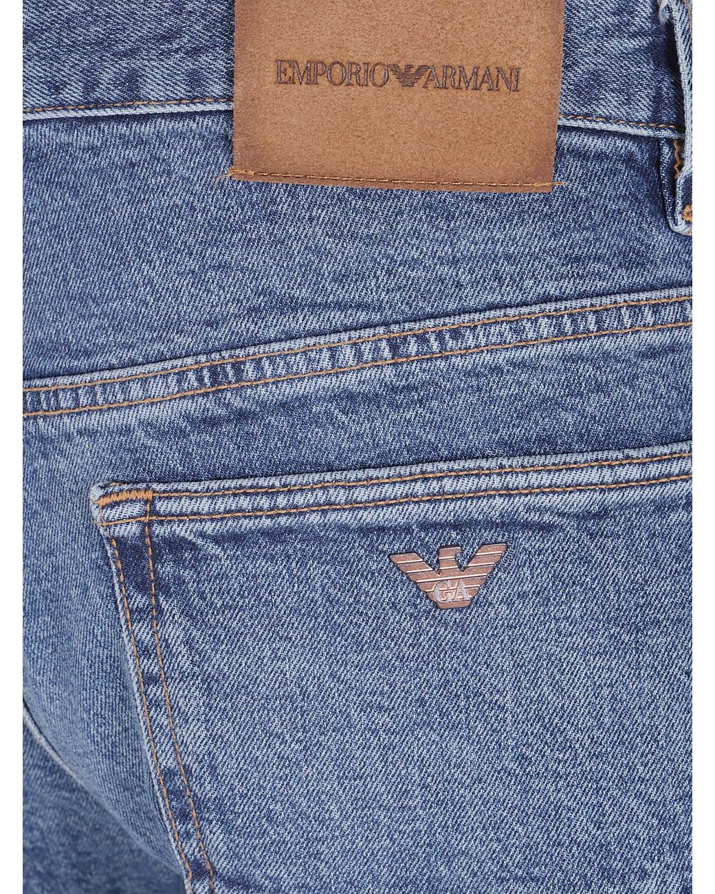 Emporio Armani Blue Straight-Leg Jeans for men