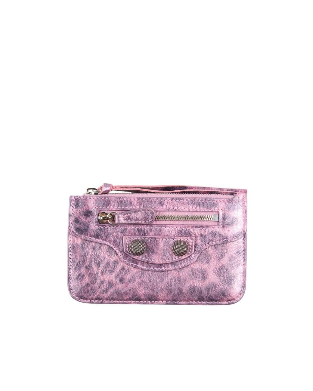 Balenciaga Purple Leopard-Print Wallets