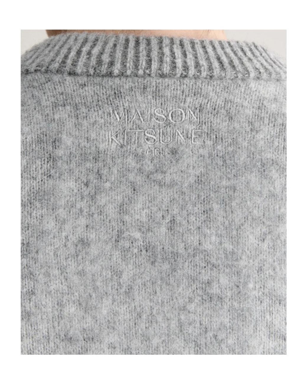 Maison Kitsuné Gray Ombré-Effect V-Neck Cardigan for men