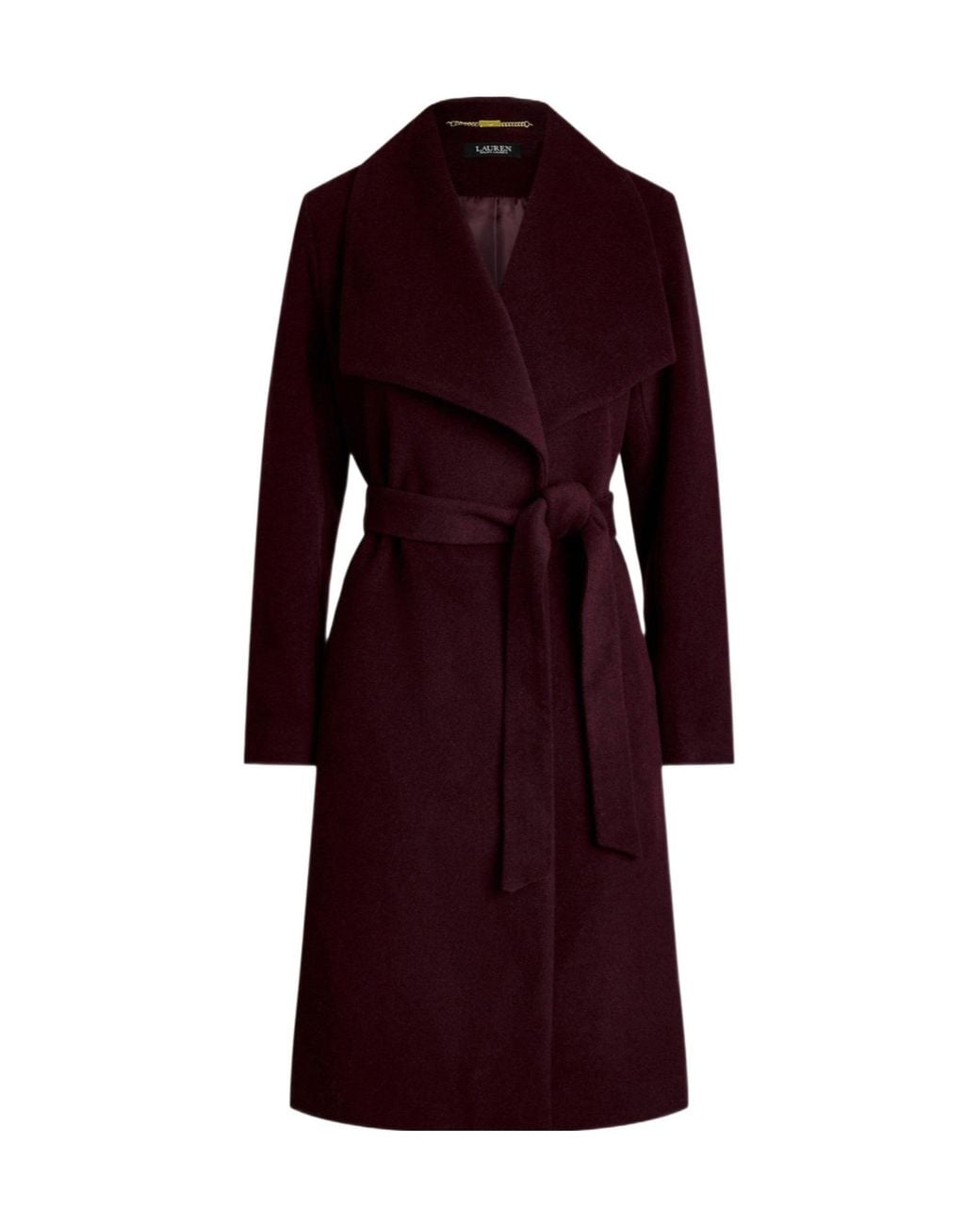 Ralph Lauren Red Midlength Wool Coat