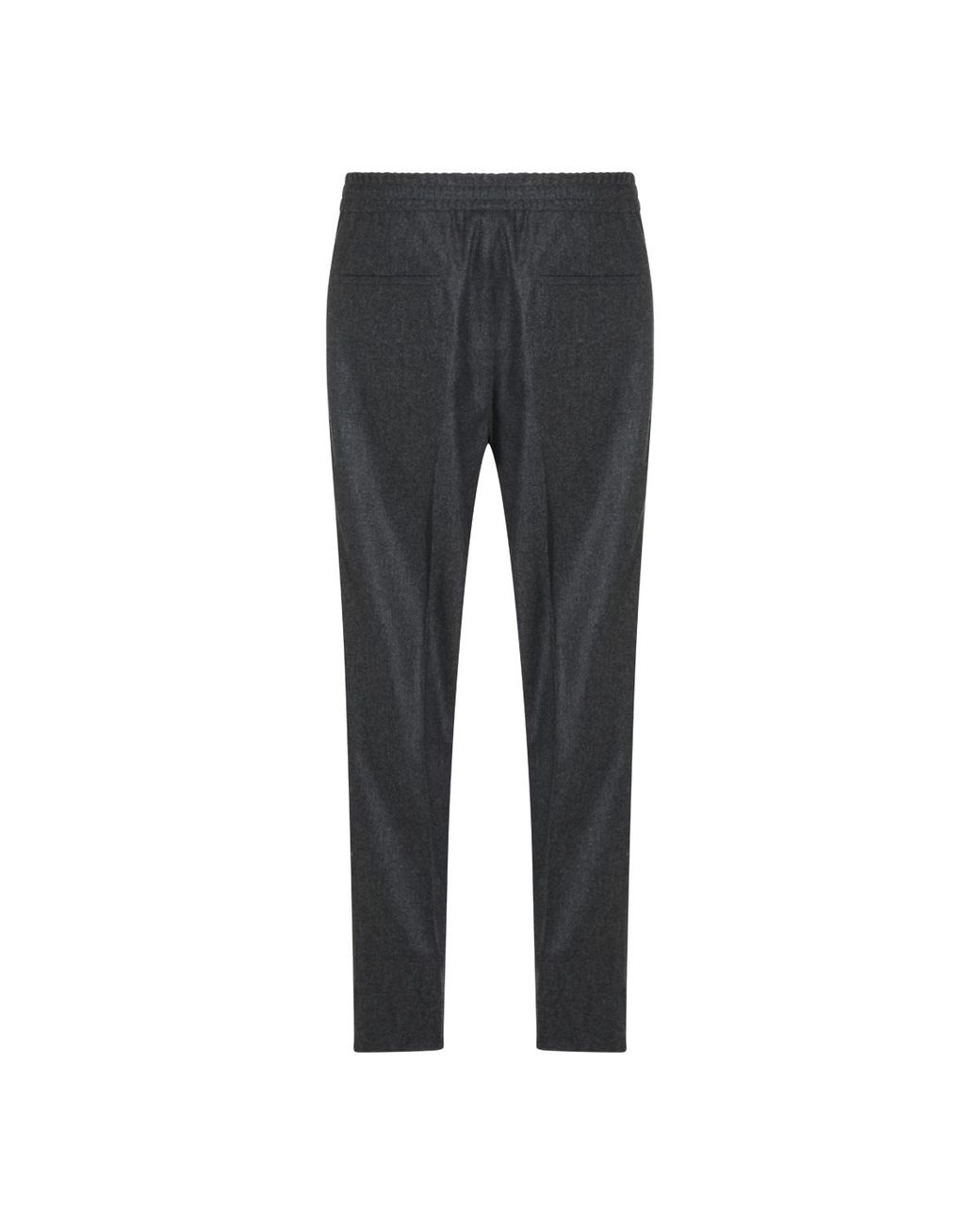 Brunello Cucinelli Black Drawstring Elastic Waist Pants for men