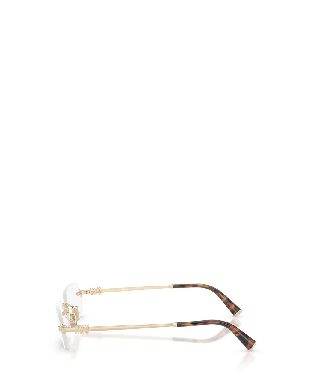 Miu Miu White Eyewear Rectangle Frame Glasses