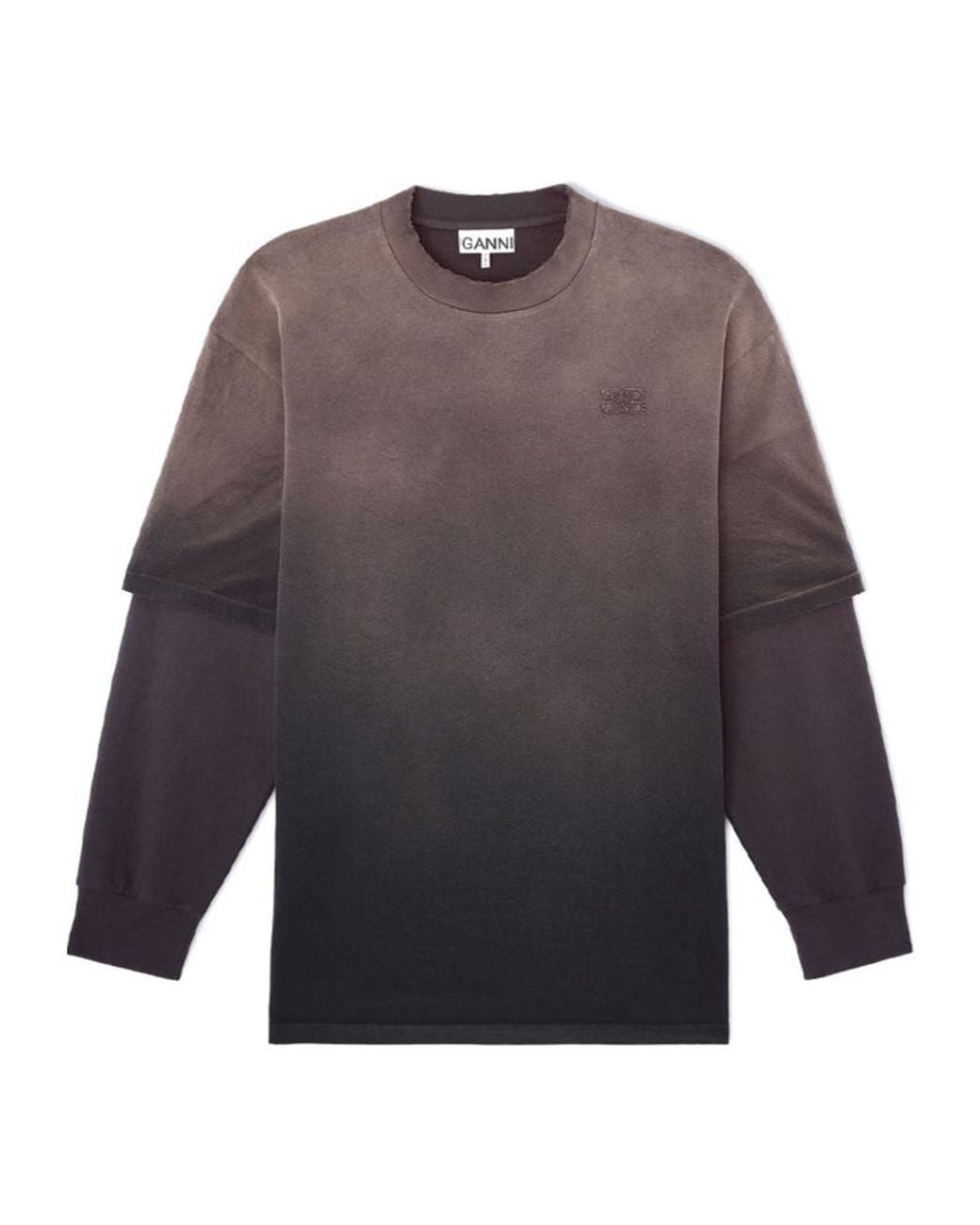 Ganni Gray Layered Long Sleeve T-Shirt