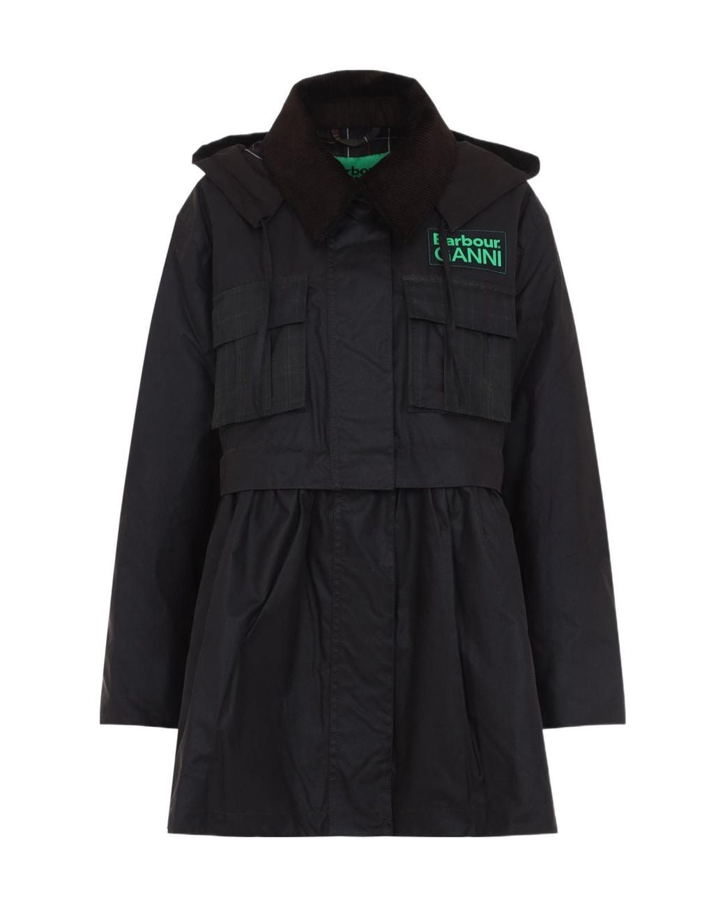Barbour Black Peplum Wax Jacket