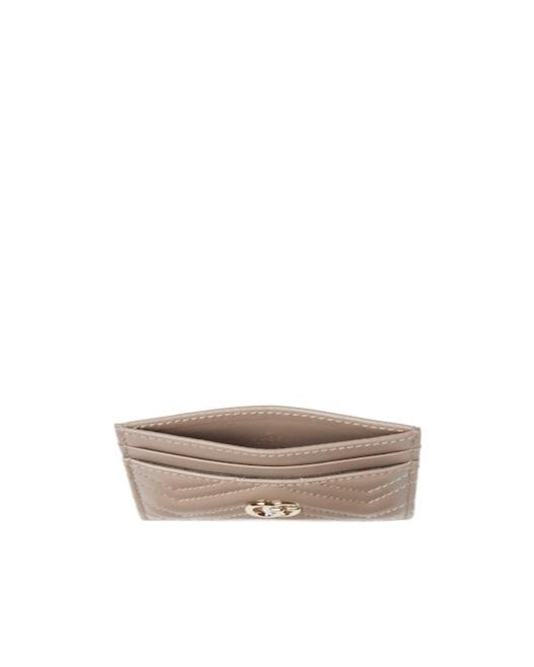 Gucci Natural Gg Marmont Card Case