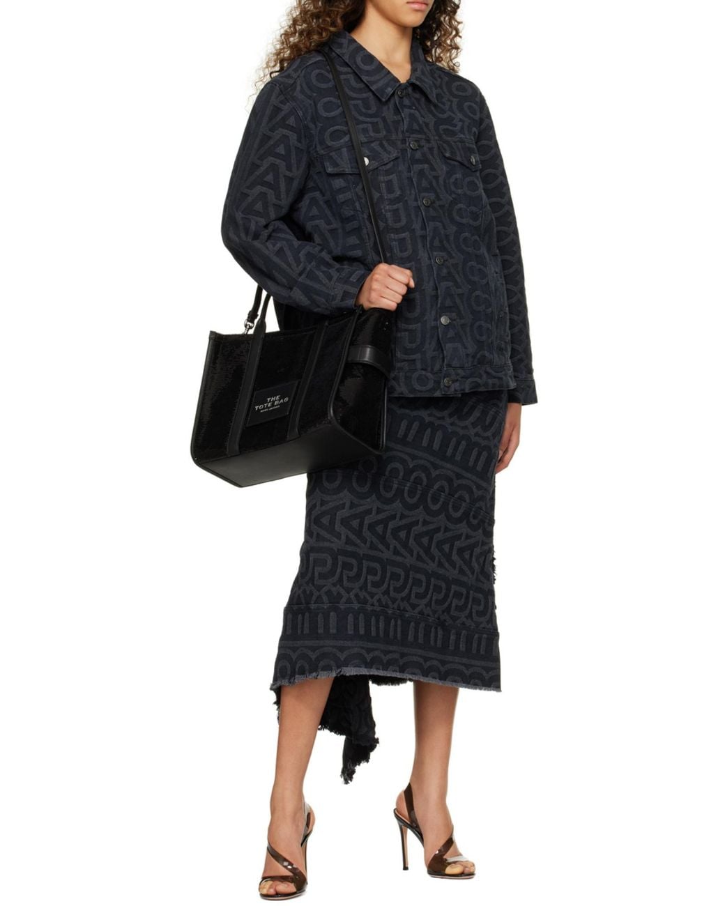 Marc Jacobs Black The Sequin Medium Tote Bag