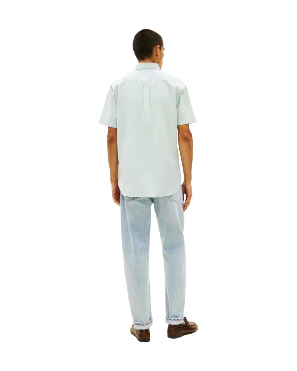 Tommy Hilfiger Blue Buttondown Collar Shortsleeve Shirt for men