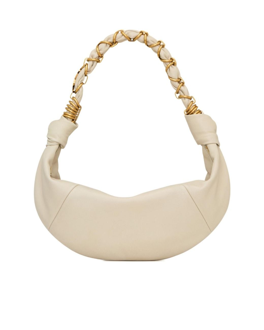 Saint Laurent White Amalia Small Hobo Shoulder Bag