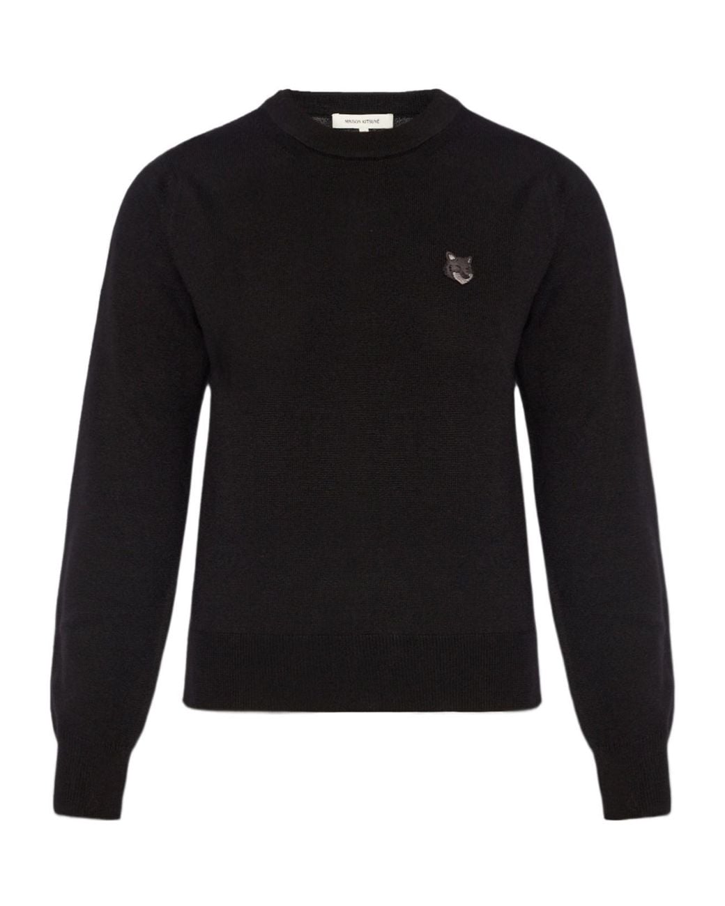 Maison Kitsuné Black Maison Kitsuné Fox Head Patch Knitted Jumper