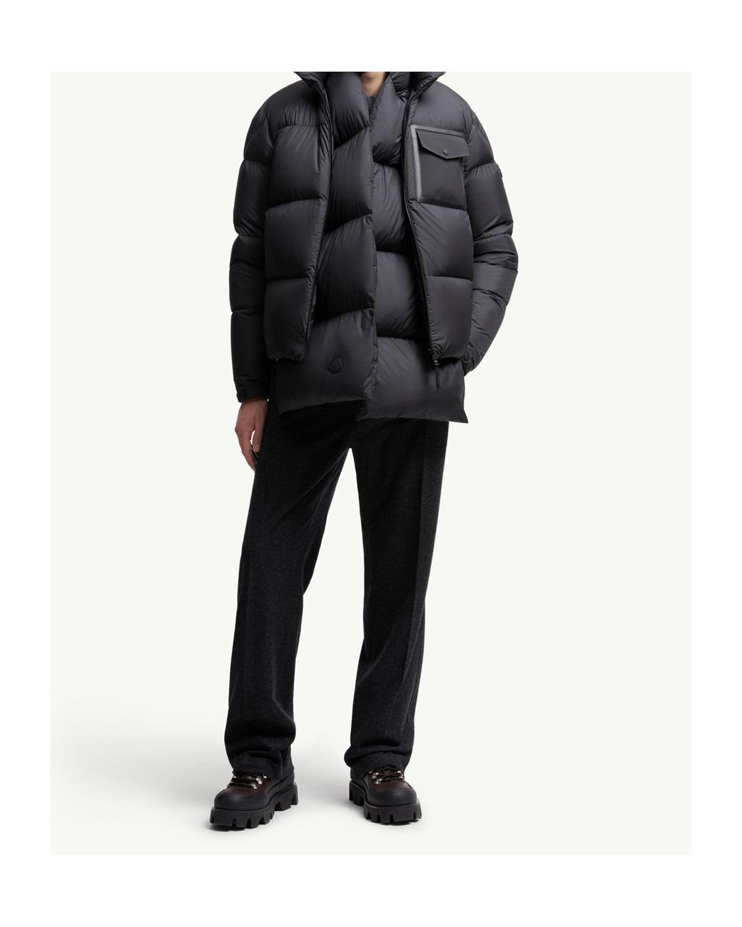 Moncler Black Chinon Square-Quilted Short Puffer Jacket for men
