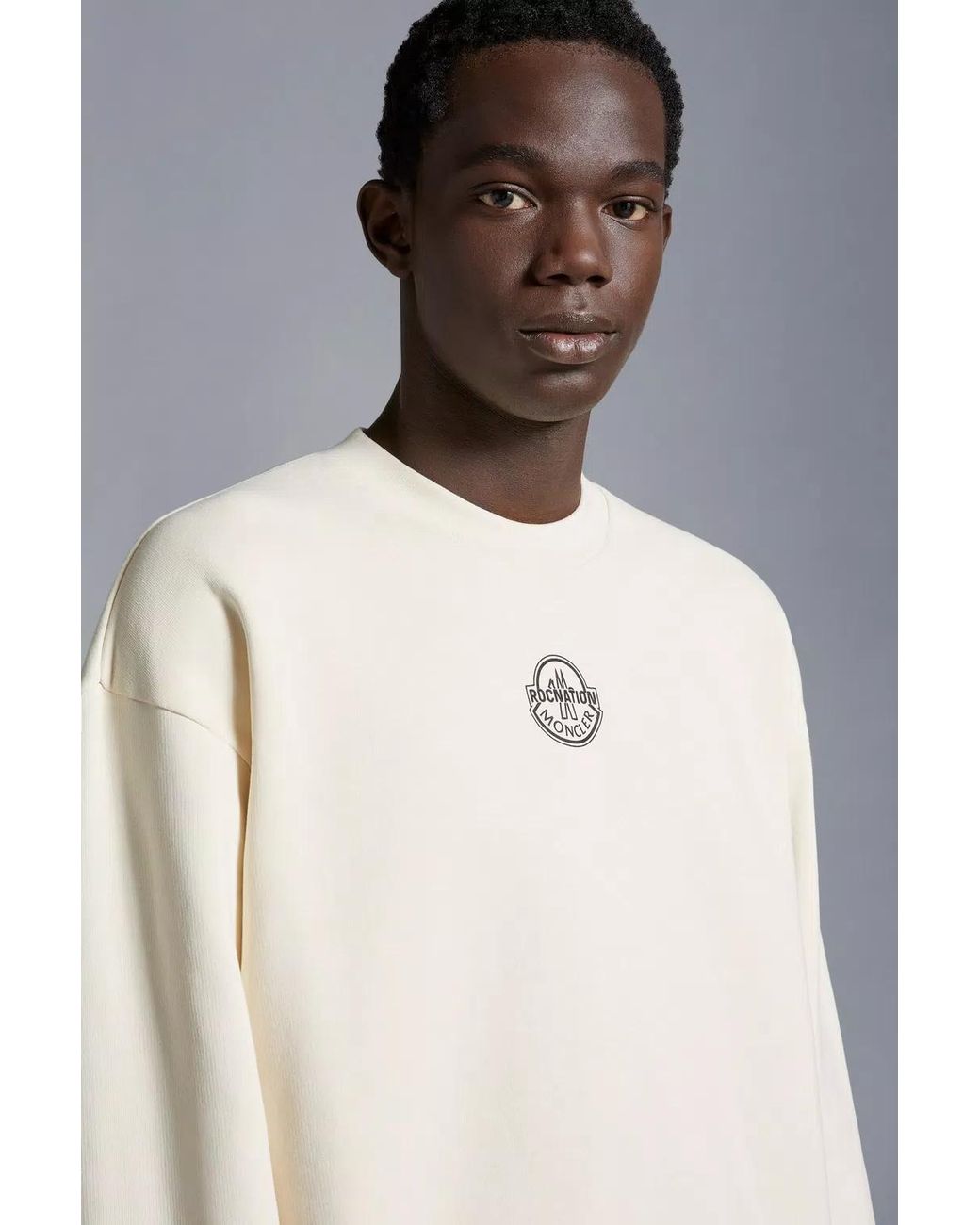 Moncler White Logo Sweatshirt for men
