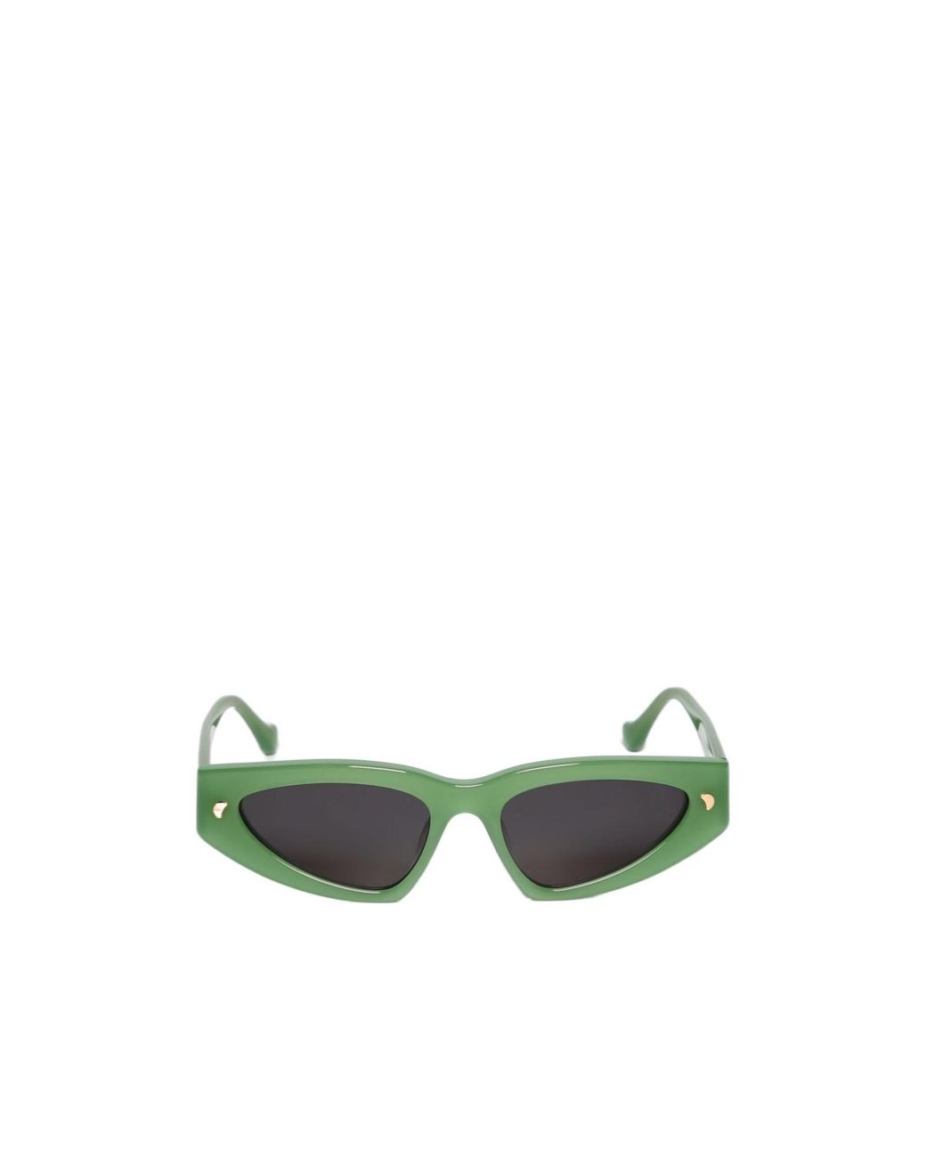 Nanushka Green Triangle Frame Sunglasses