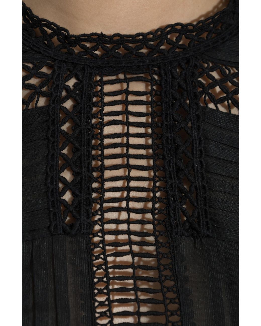 Isabel Marant Black Isabel Marant Étoile Paige Lace-Trim Mini Dress