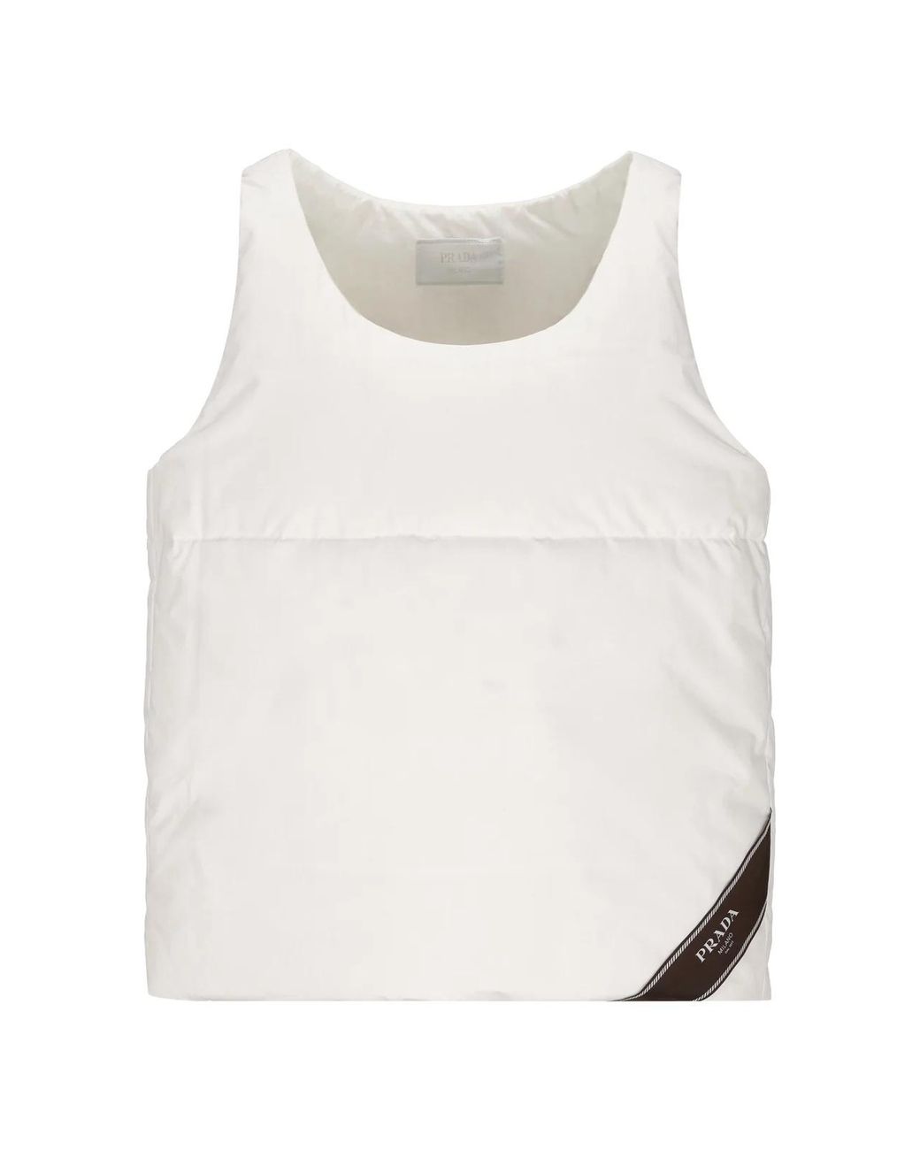 Prada White Cotton Down Tank Top for men