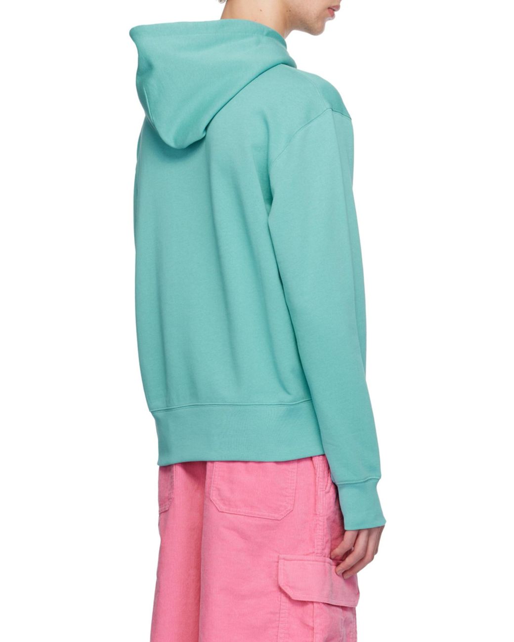 Acne Blue Logo Print Hoodie for men