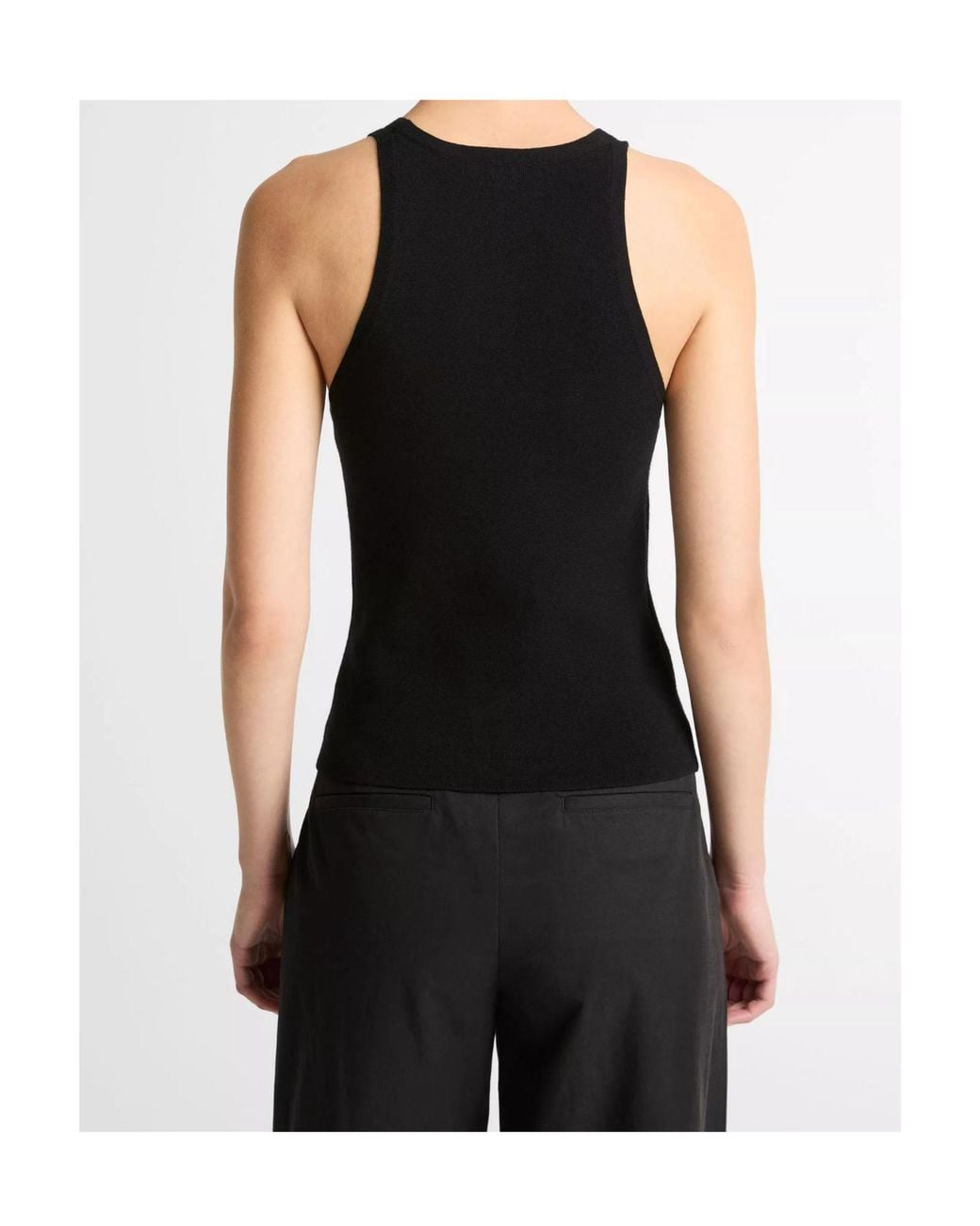 Vince Black Milano-Stitch Scoop-Neck Sweater Tank