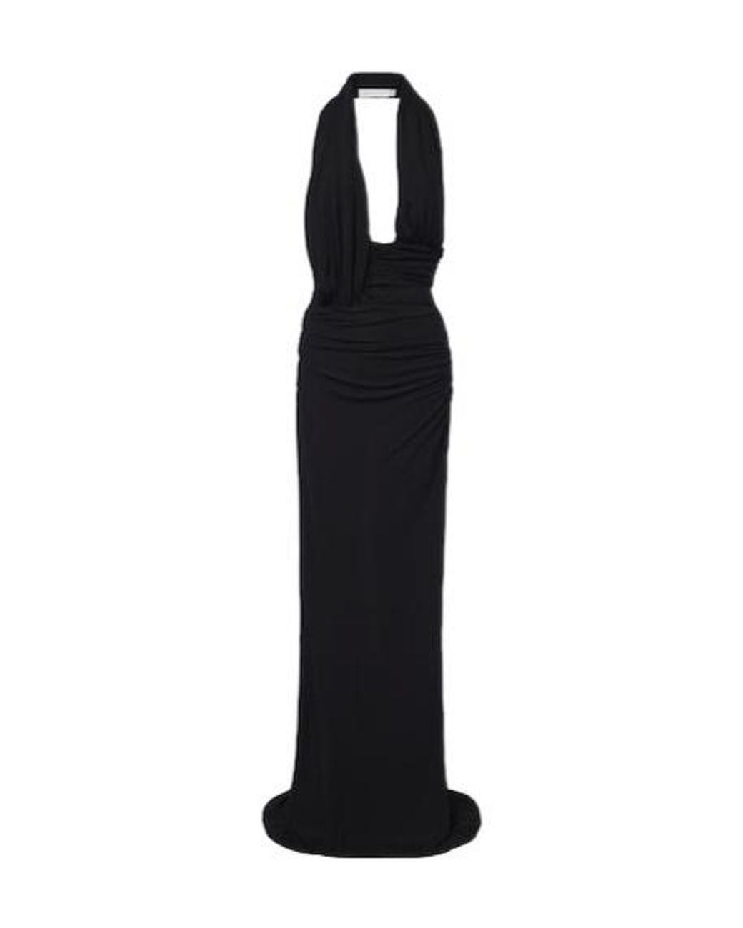 Christopher Esber Black Draped Halterneck Jersey Gown