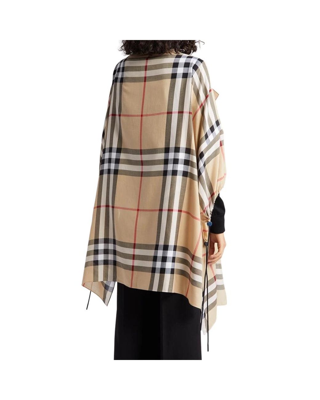 Burberry Natural Check-Pattern Cotton Cape