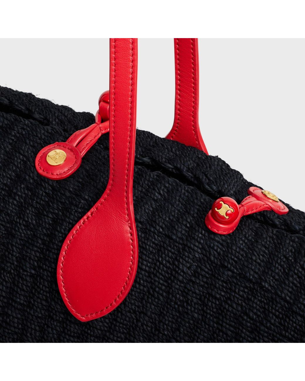 Céline Black Large Triomphe Beads Basket