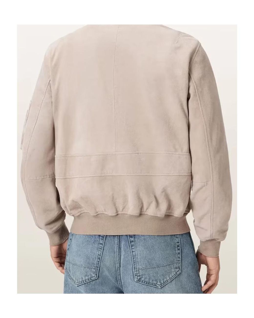 AllSaints Natural Long-Sleeve Leather Jacket for men