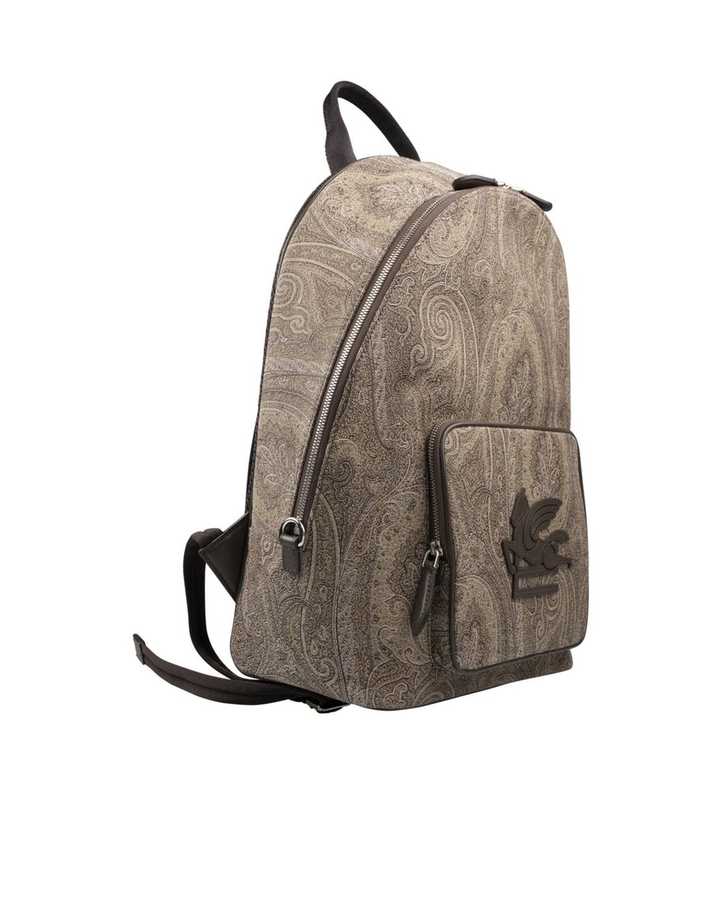 Etro Brown Paisley-Print Logo-Appliqué Backpack for men