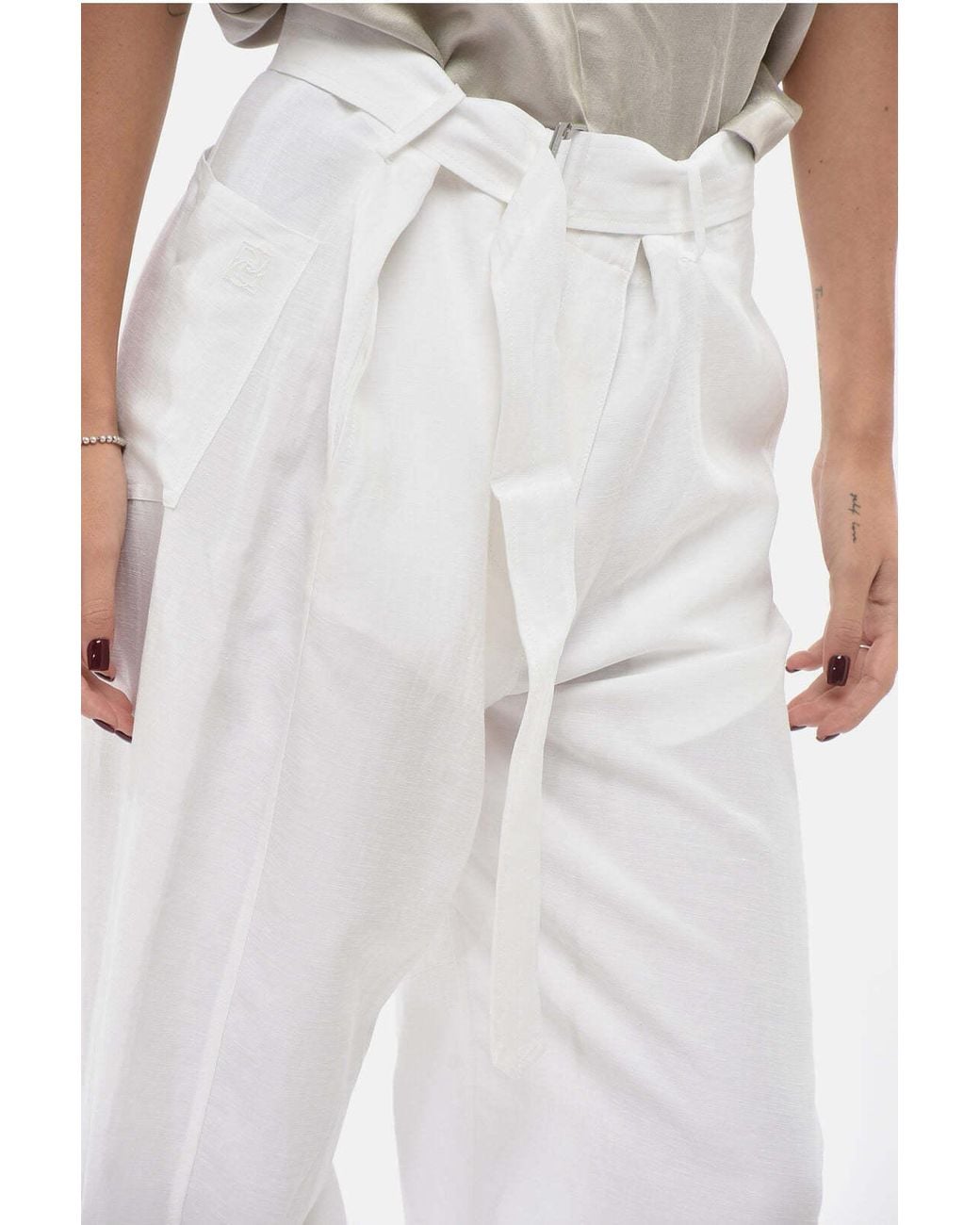 Magda Butrym White Belted Trousers