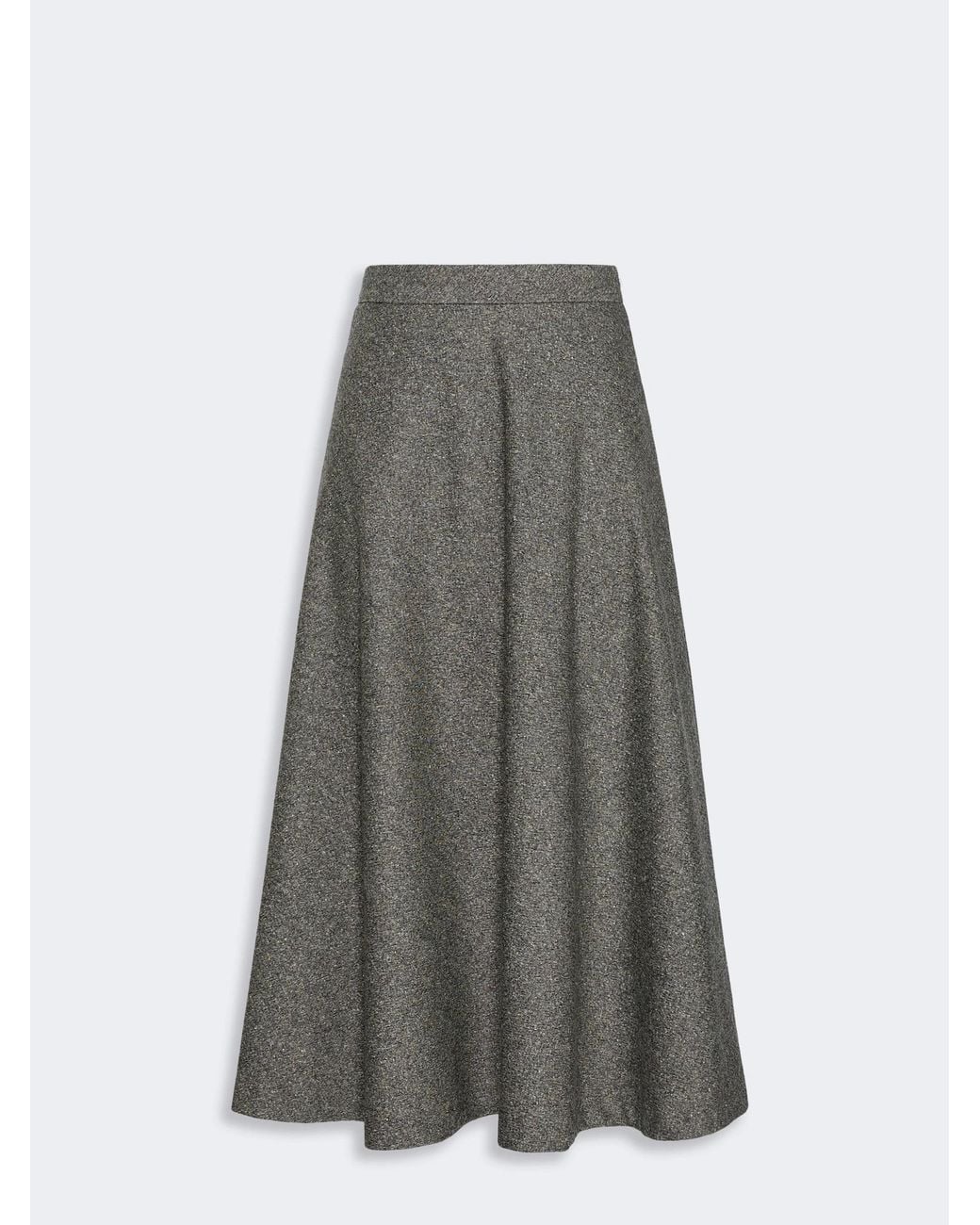 Max Mara Gray Studio Palazzi A-Line Midi Skirt