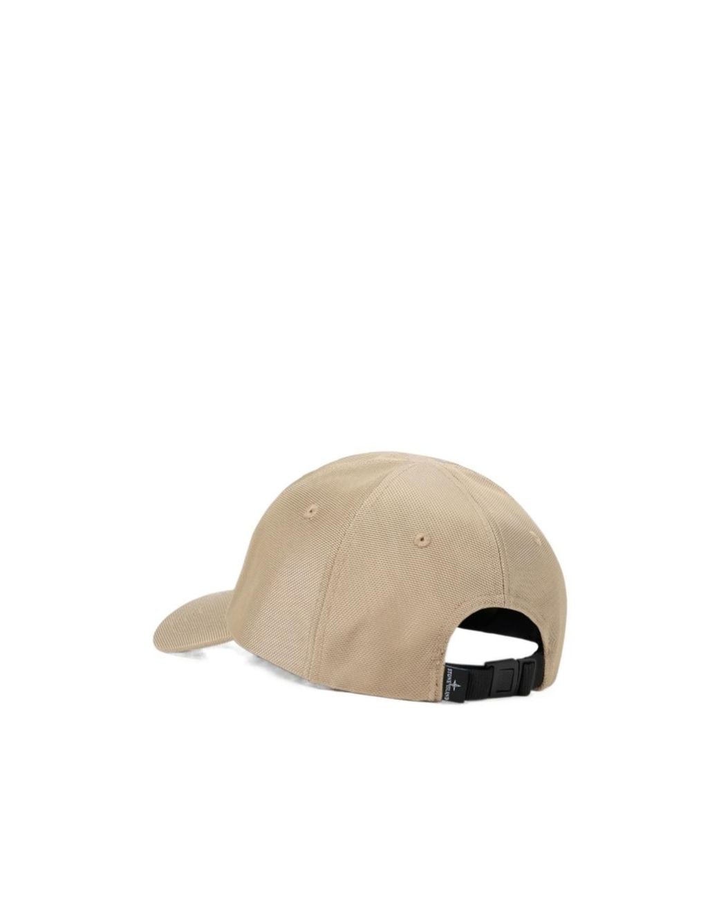 Stone Island White Baseball Cap With Compass Logo Patch for men