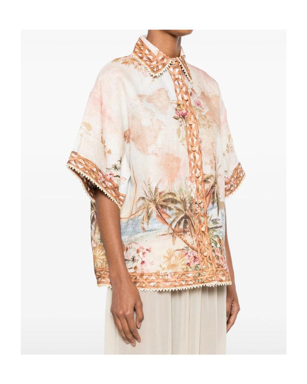 Zimmermann White Short-Sleeved Shirt