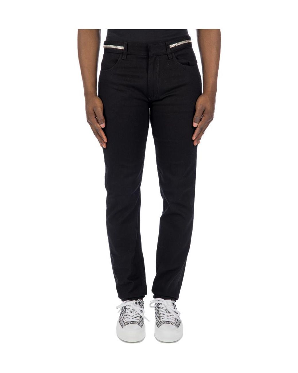 Givenchy Black 4G Embellished Skinny Jeans for men
