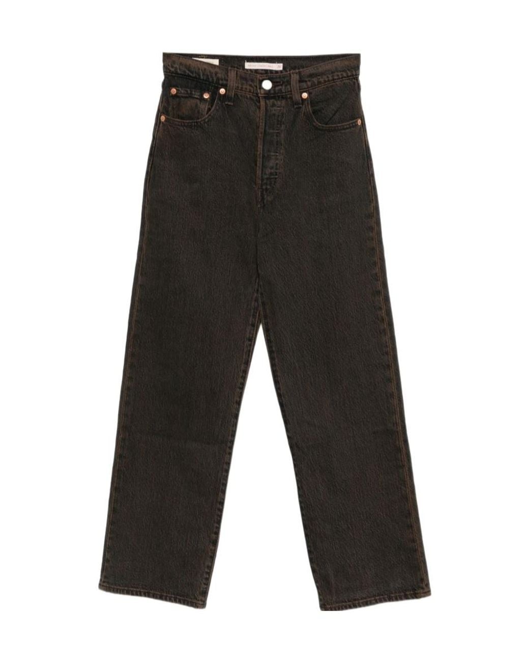 Levi's Black Logo Patch Straight-Leg Jeans