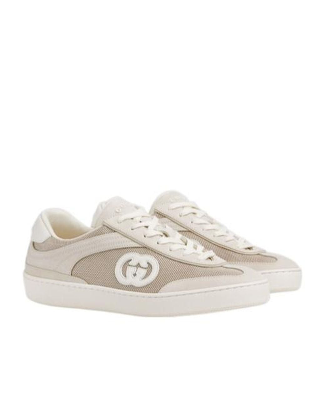 Gucci White Interlocking G Low-Top Trainers