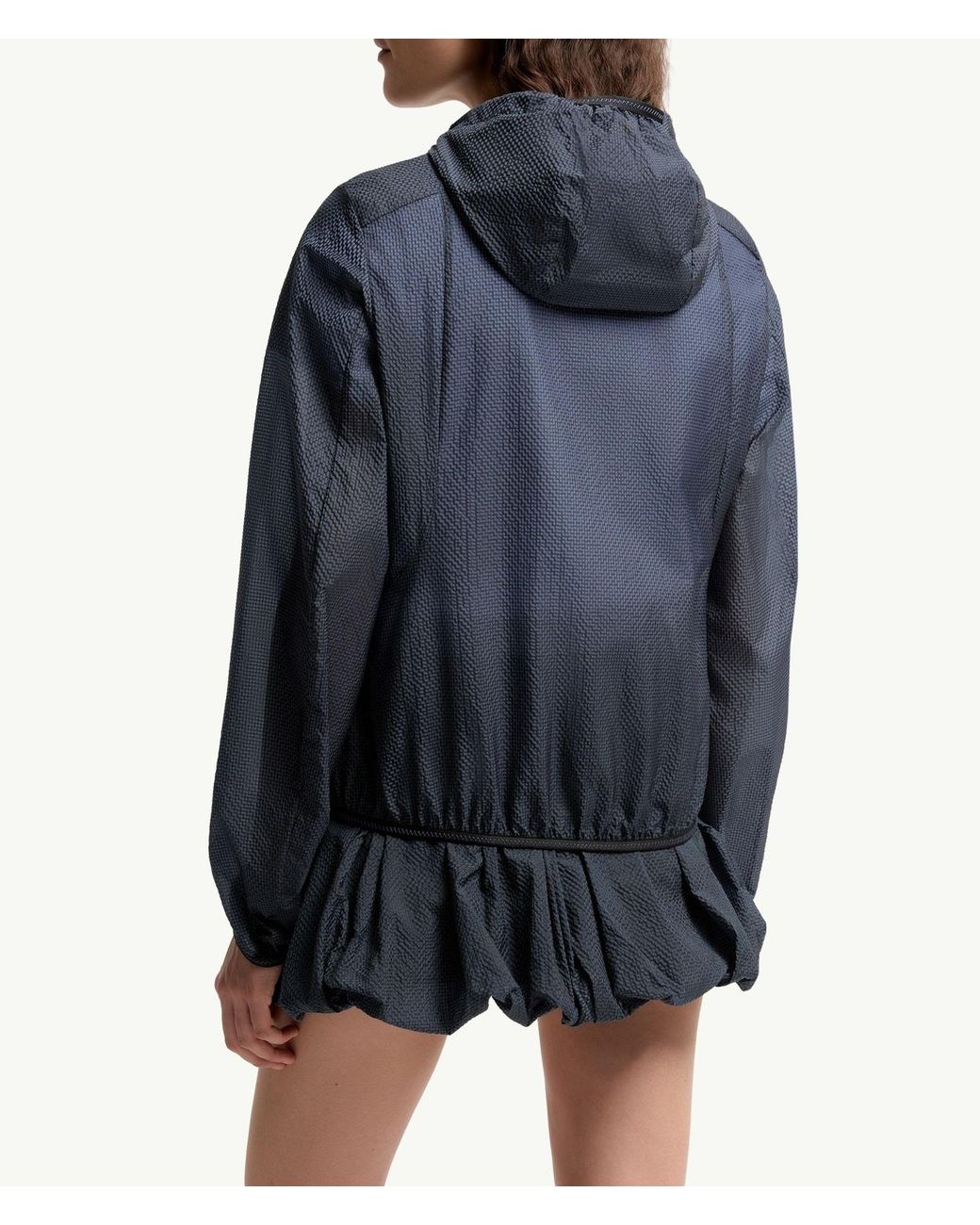 Moncler Blue Zip-Up Hooded Jacket