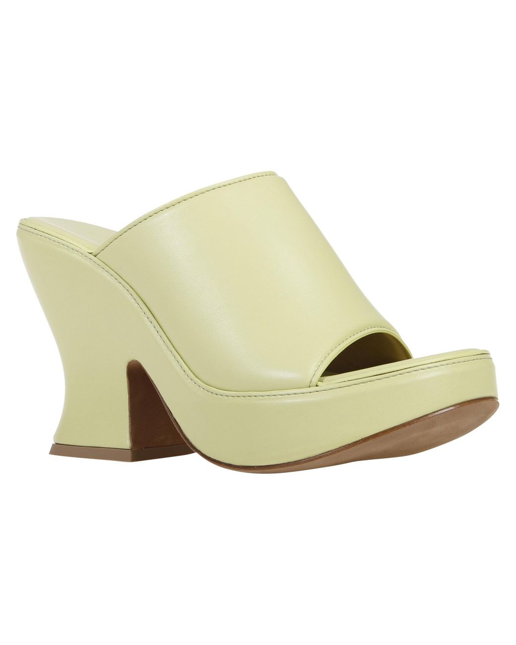 Bottega Veneta White Stack Wedge Mules