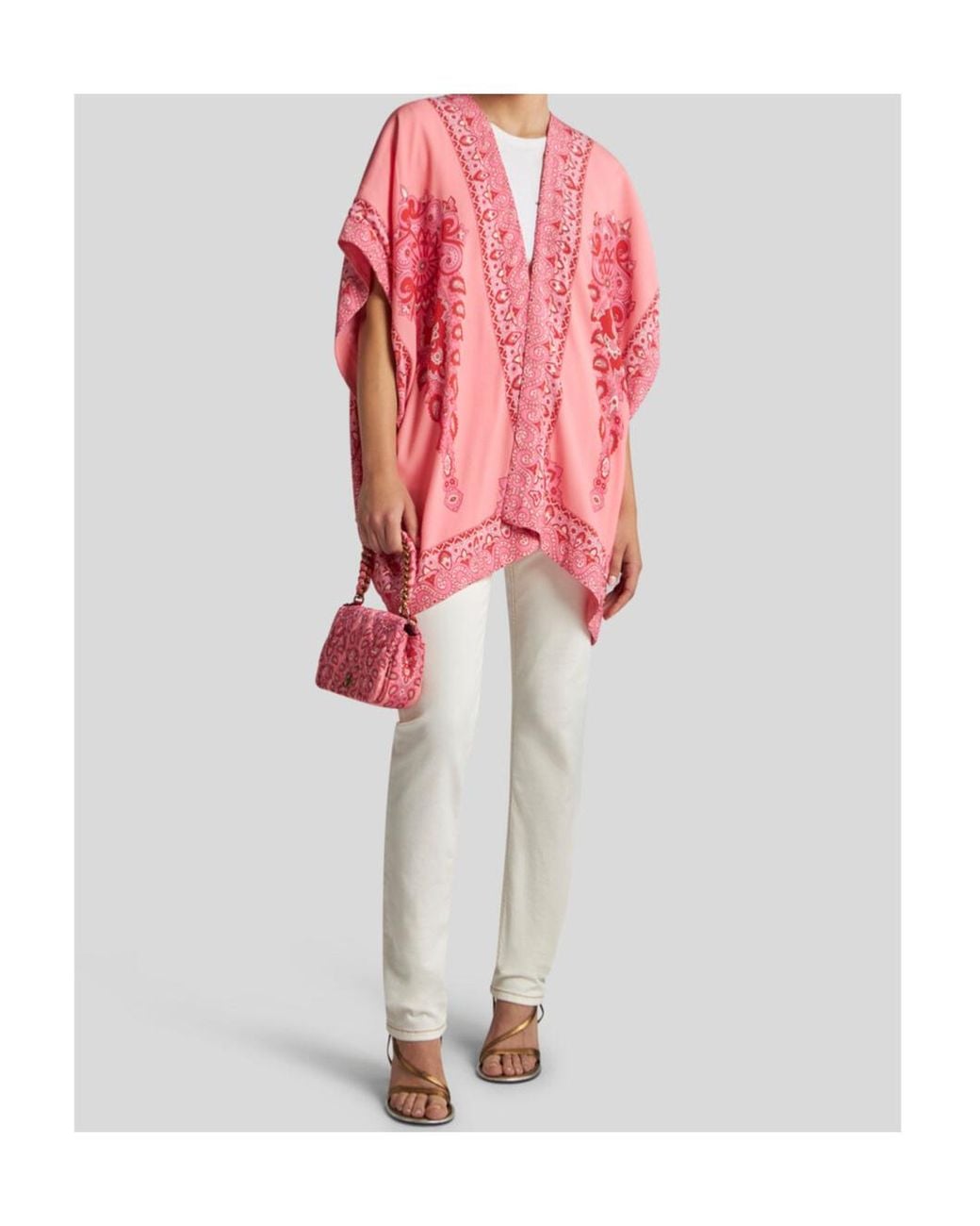 Etro Pink Kesa Tonal Placed Printed Robe